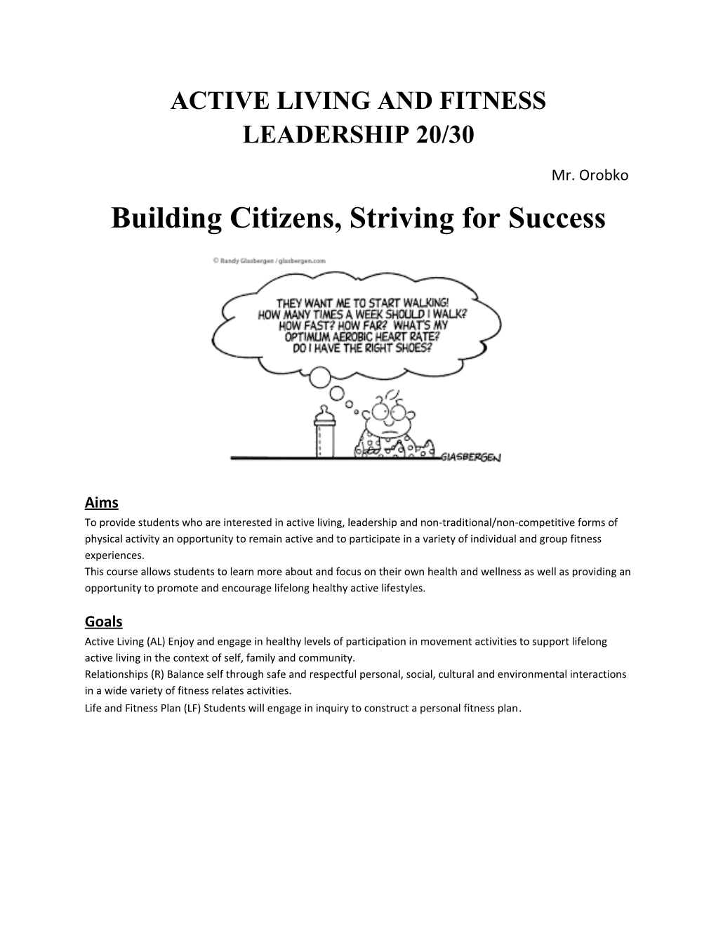 Active Living and Fitness Leadership20/30
