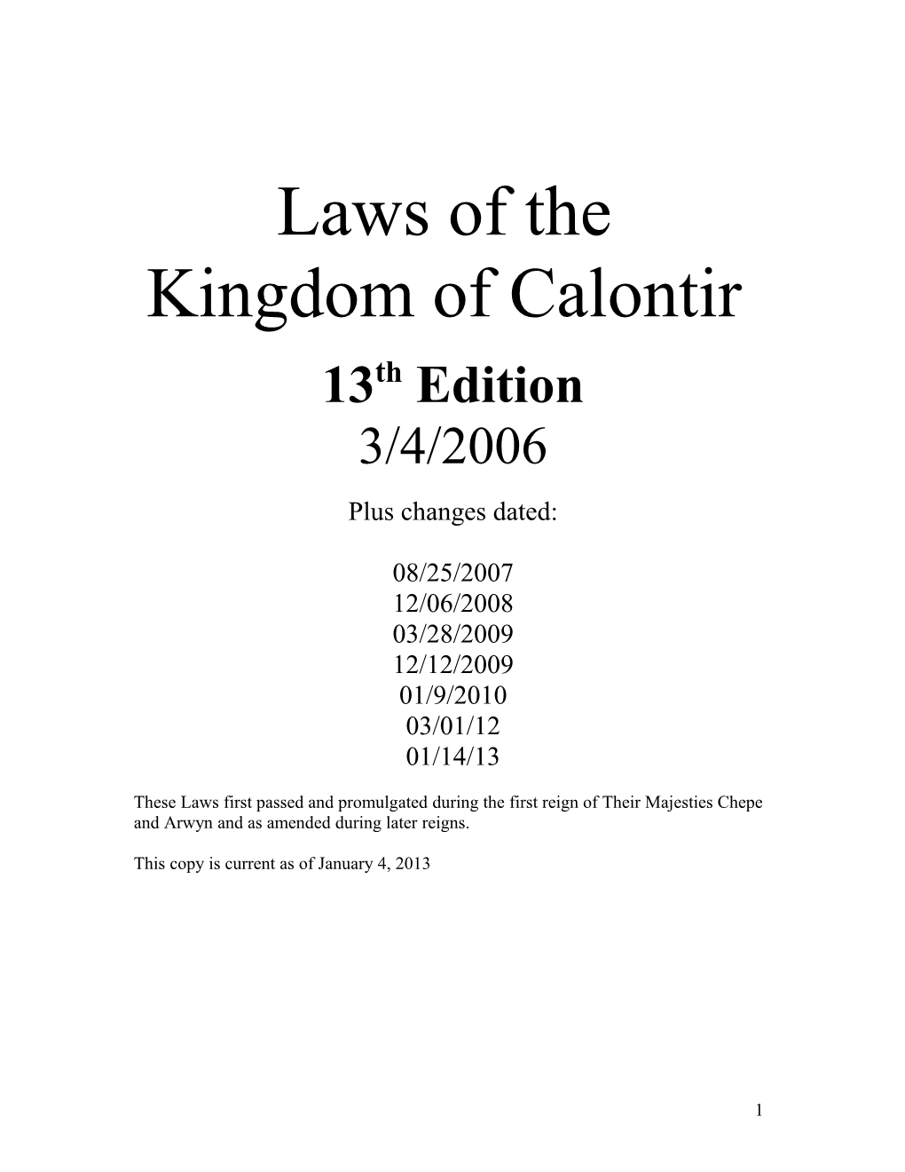 13Th Edition Kingdom Law