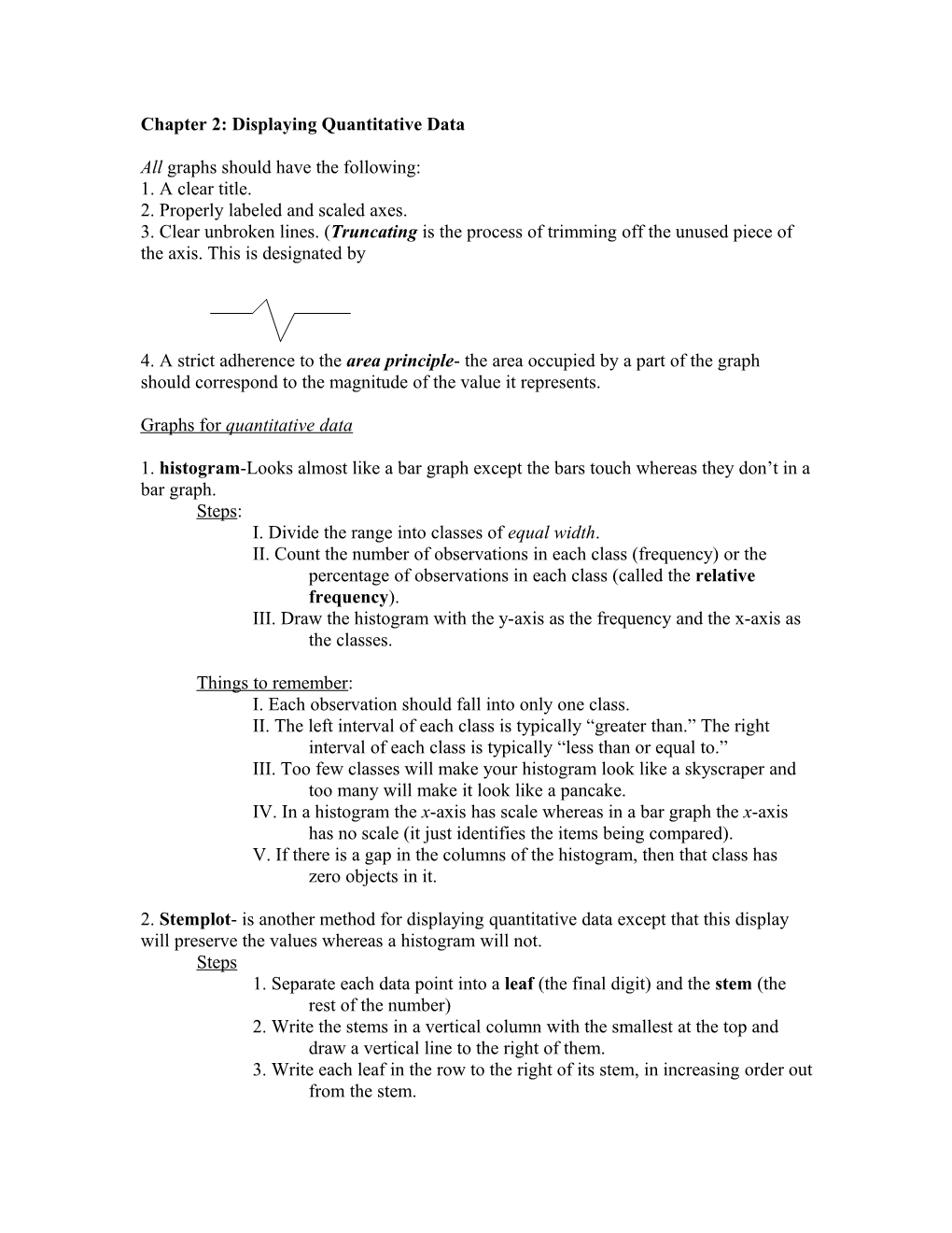 Chapter 4: Displaying Quantitative Data