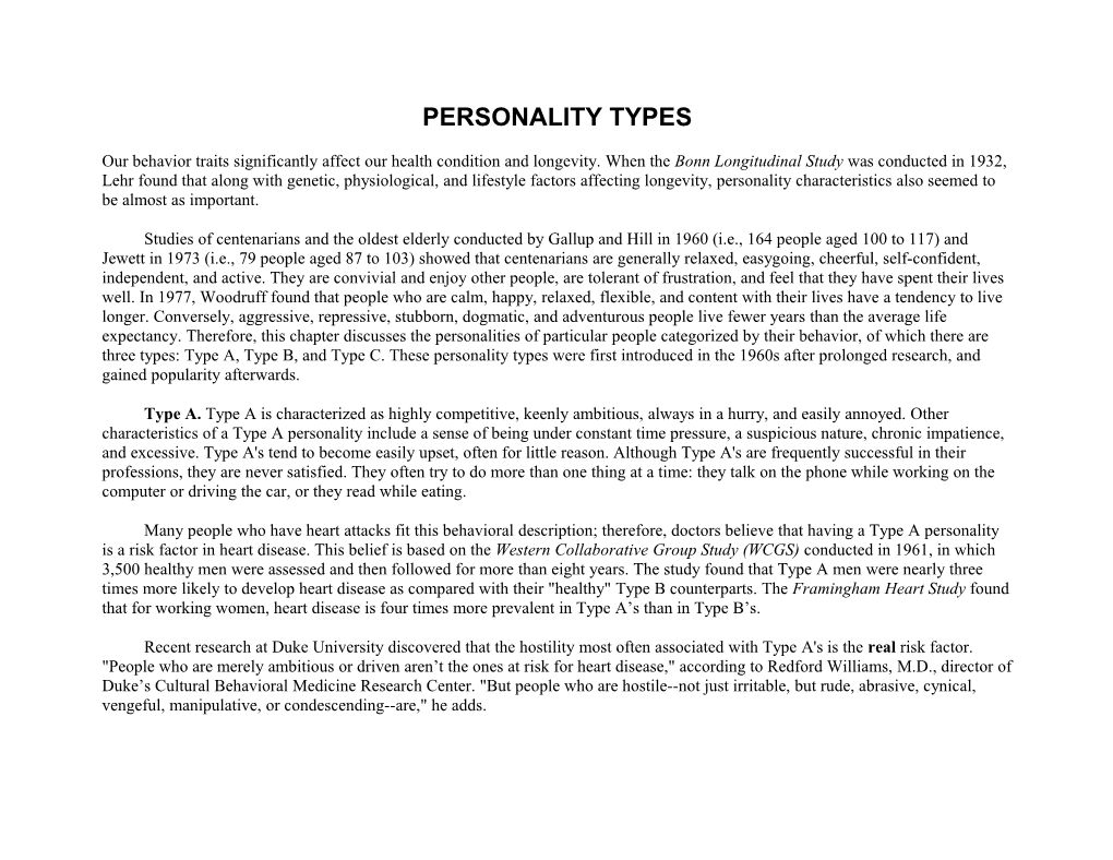 Personality Types