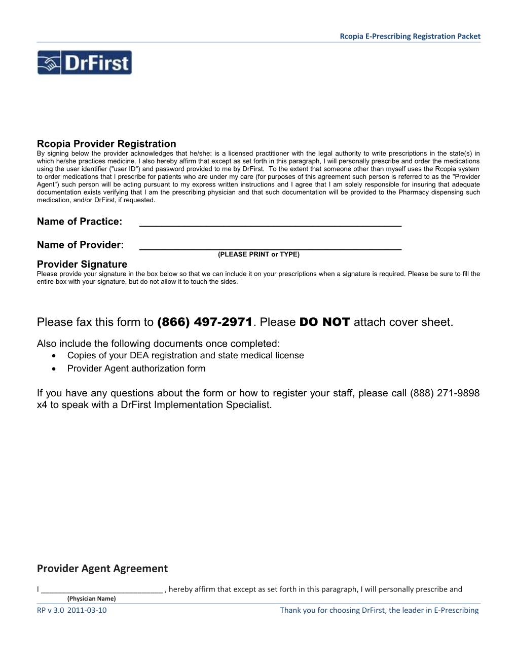 Rcopia E-Prescribing Registration Packet