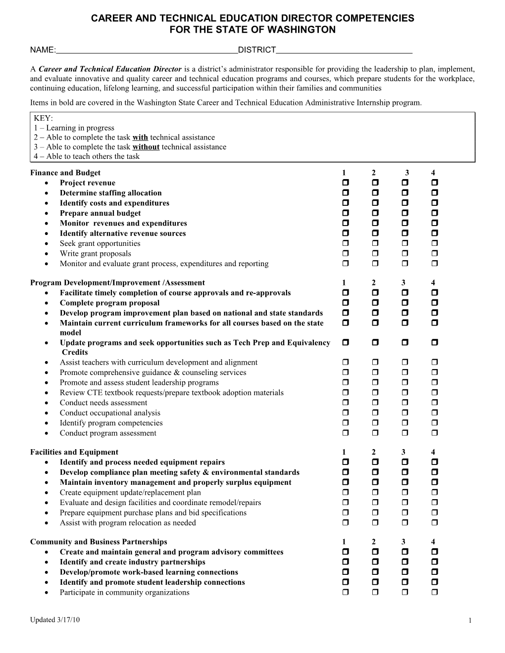 2000 2001 Vocational Administrative Internship Program