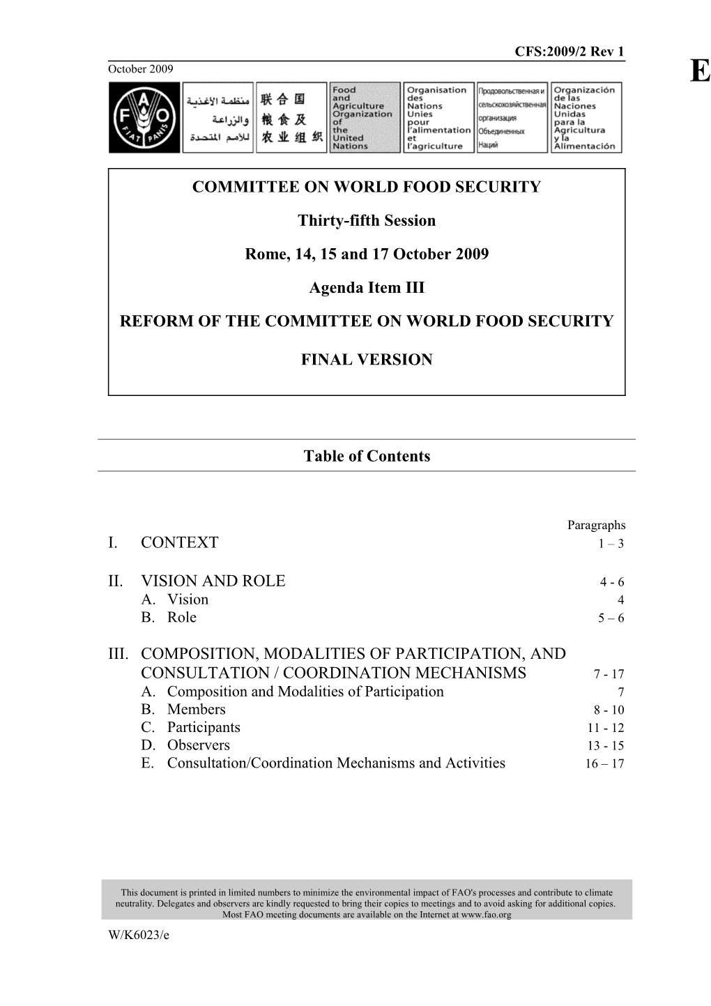 Committee on World Food Security