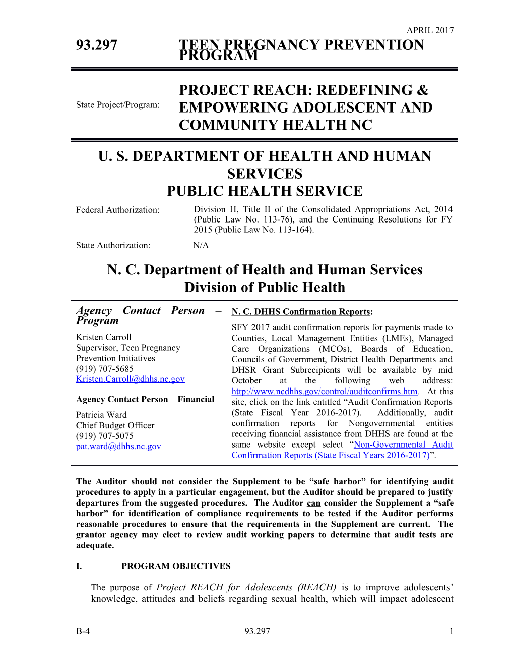 Project Reach: Redefining & Empowering Adolescent and Community Health Nc