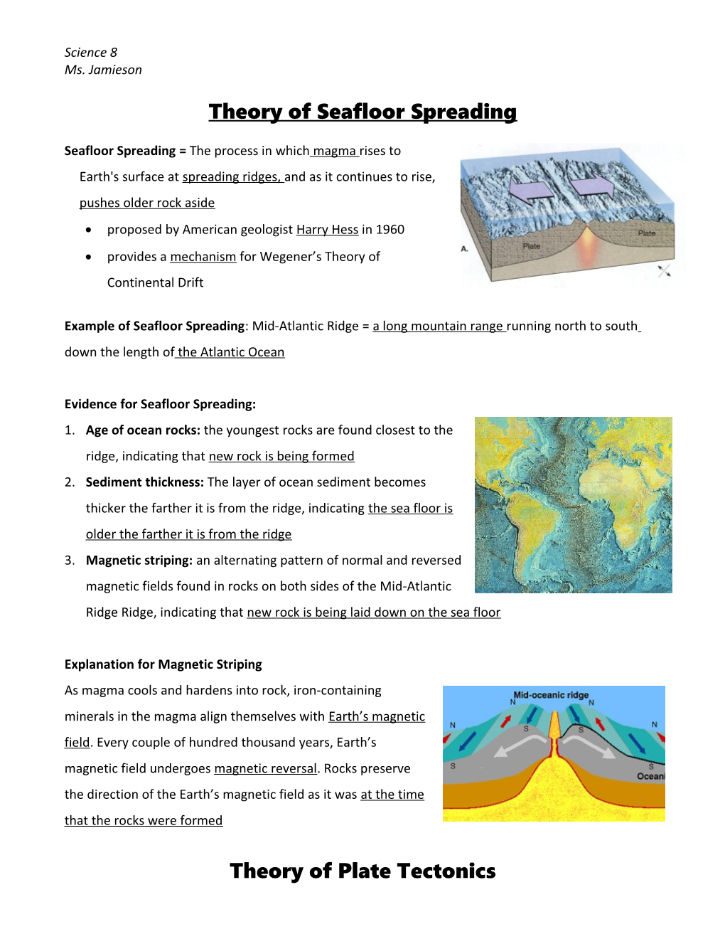 Theory of Seafloor Spreading
