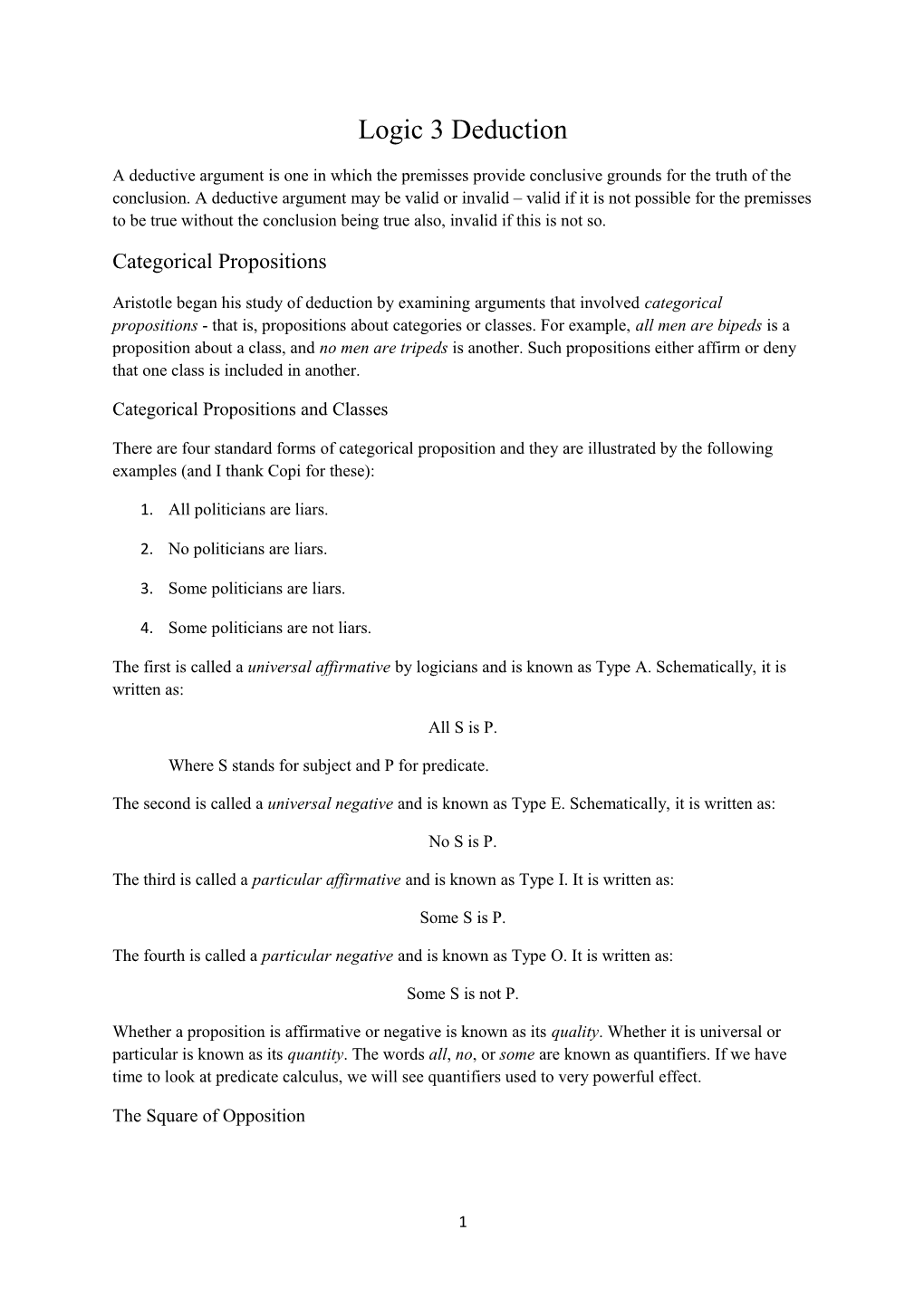 Logic 3 Deduction