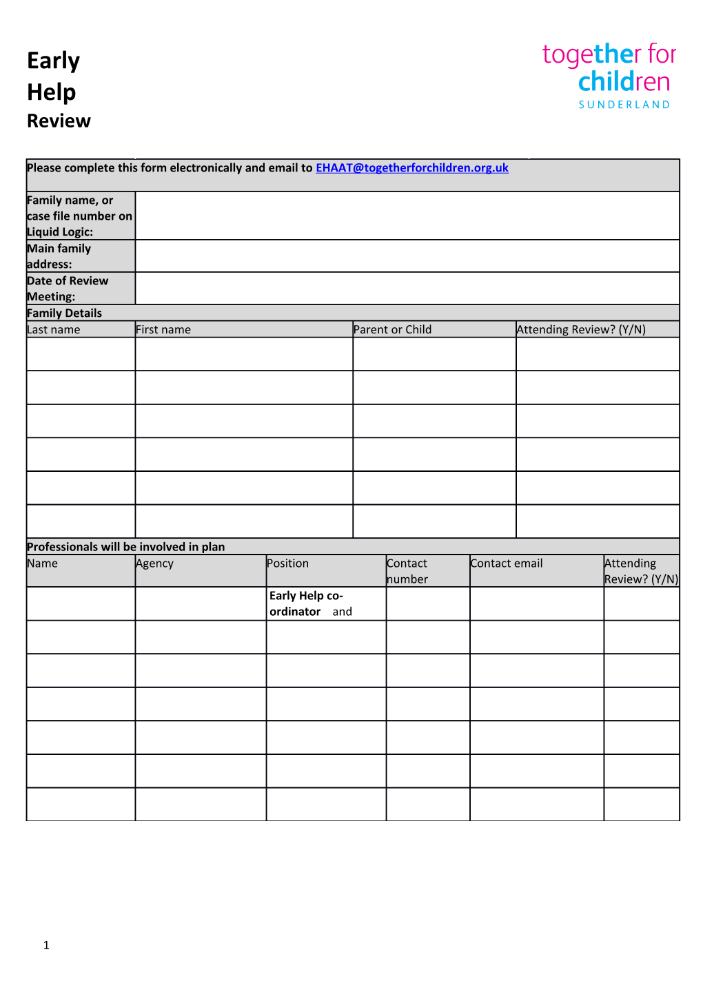 1A) Family, Parenting and Household Relationships