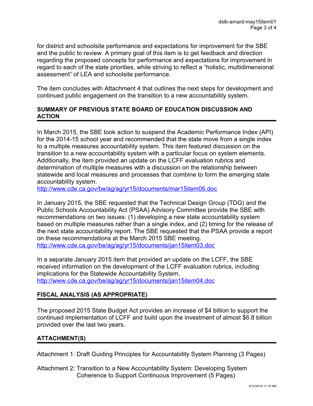 May 2015 Agenda Item 10 - Meeting Agendas (CA State Board of Education)