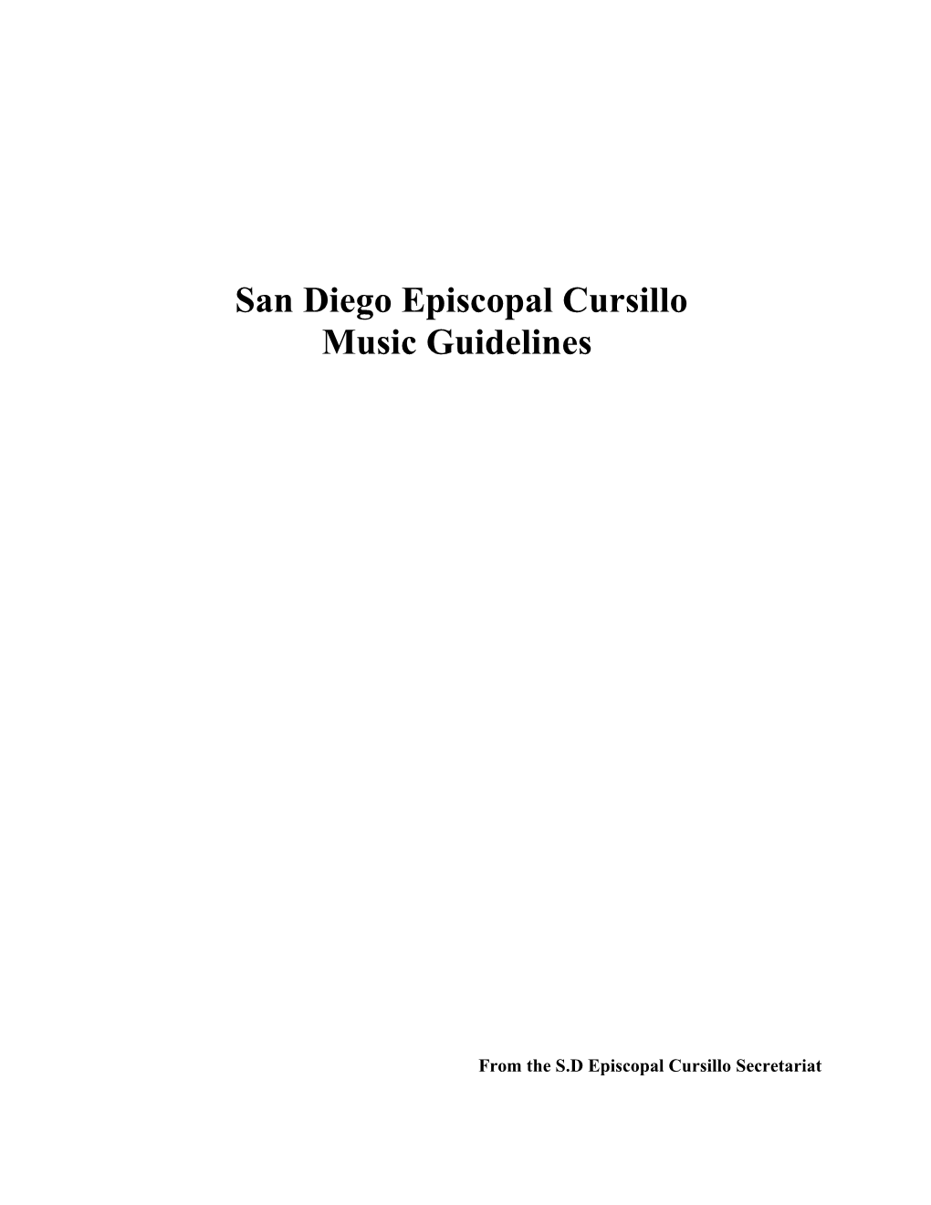 San Diego Episcopal Cursillo