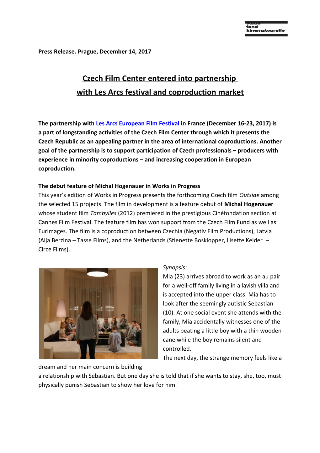 Czech Film Center Entered Into Partnership