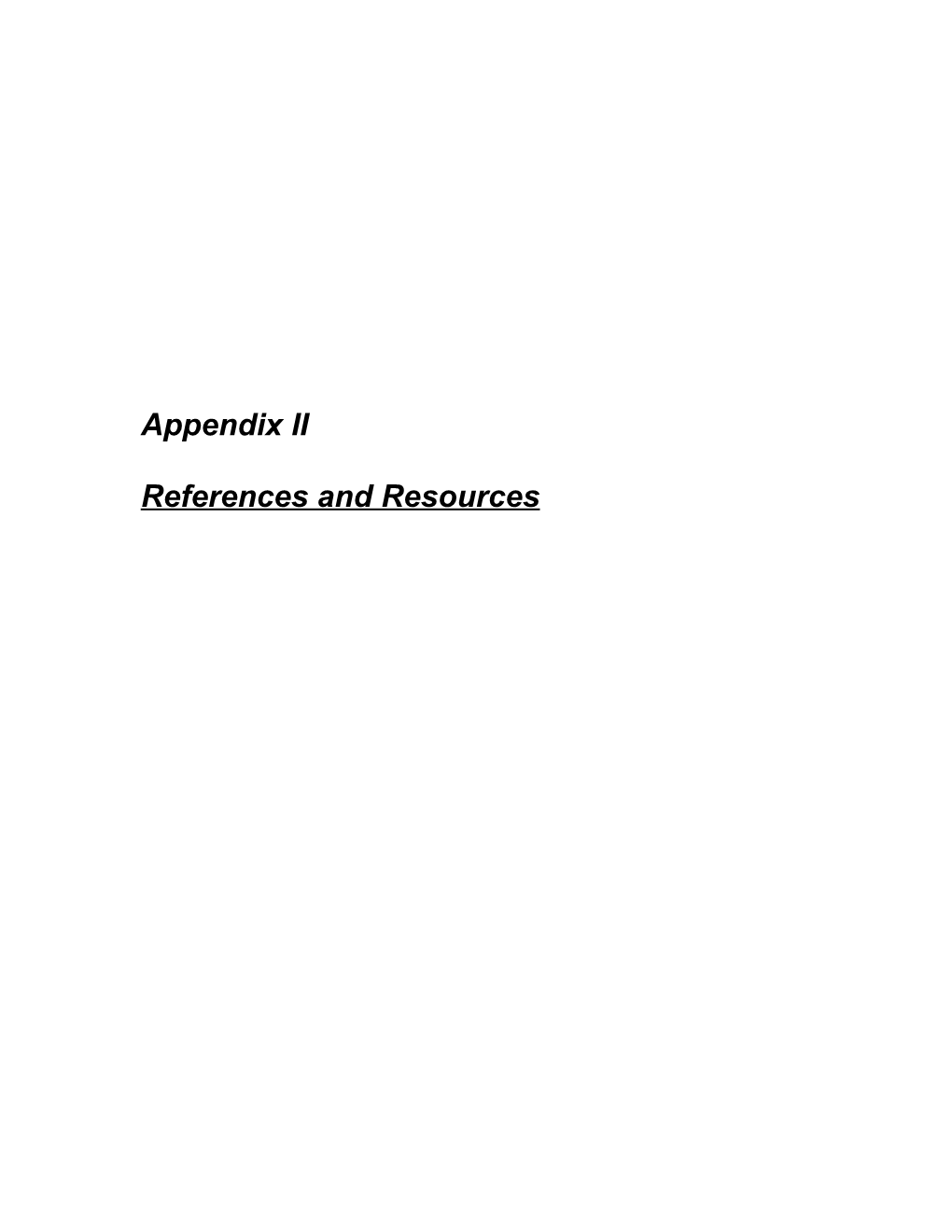 References and Resources References