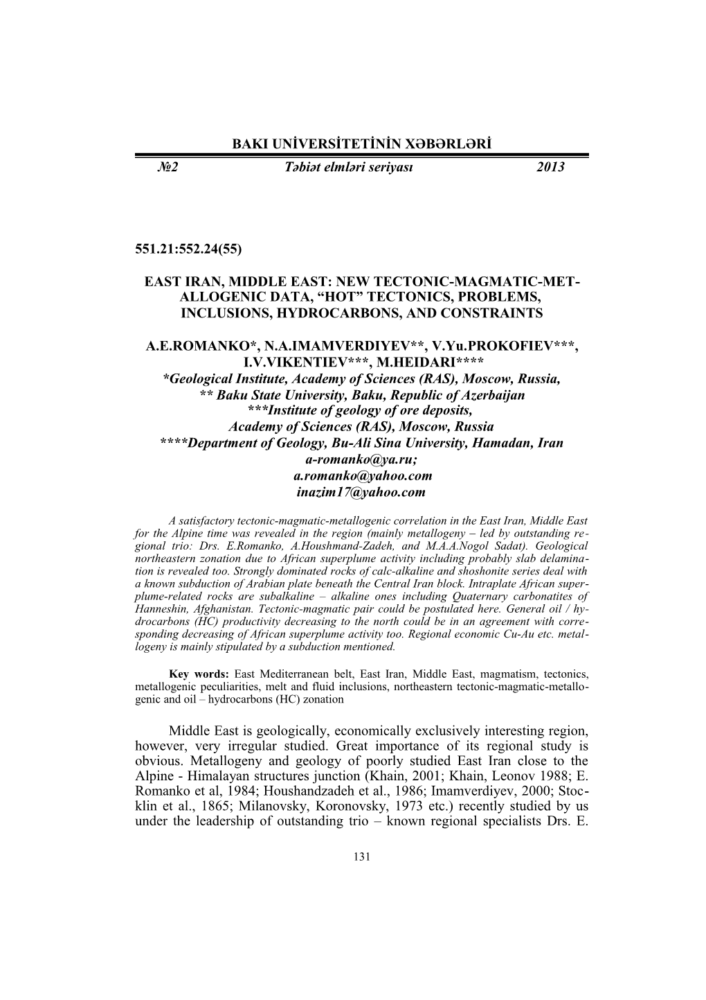 Inclusions, Hydrocarbons, and Constraints