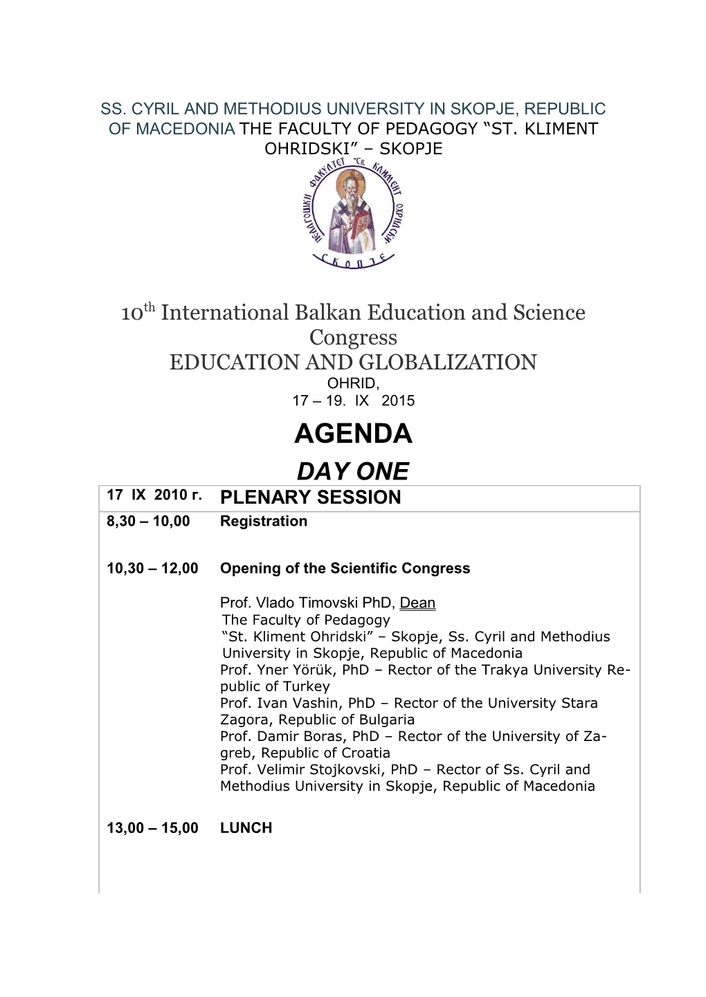 10Thinternational Balkan Education and Science Congress