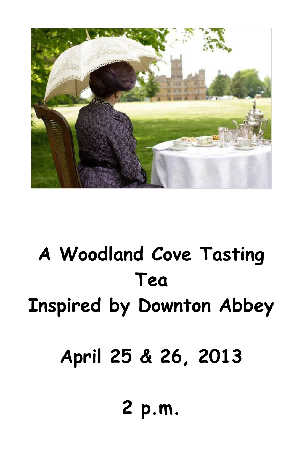 Downton Abbey Tasting Tea Menu