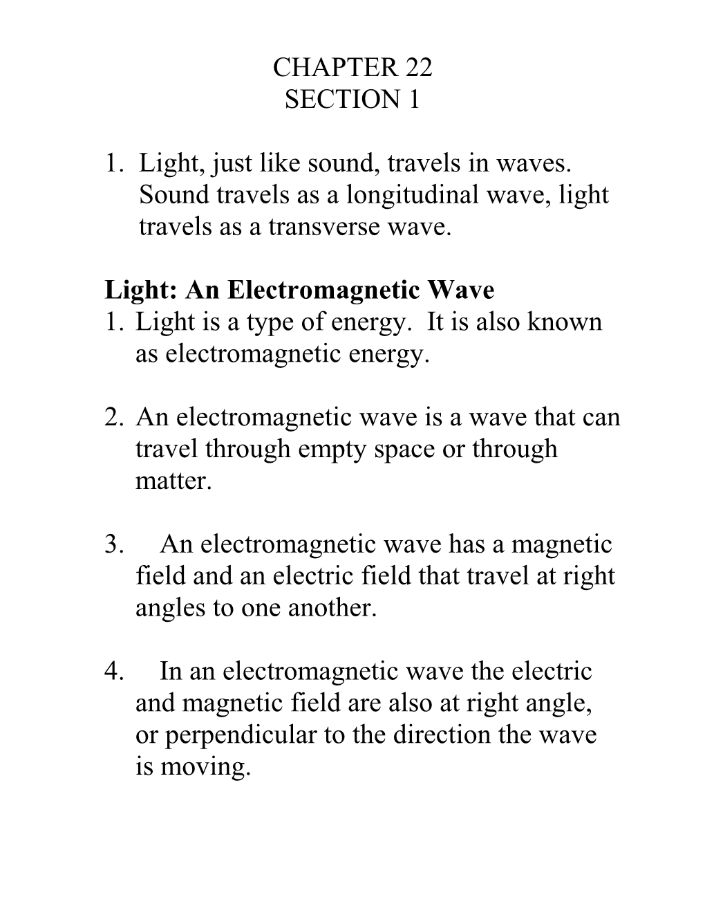 Light: an Electromagnetic Wave