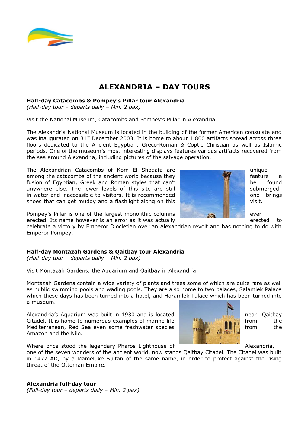 Half-Day Catacombs & Pompey S Pillar Tour Alexandria