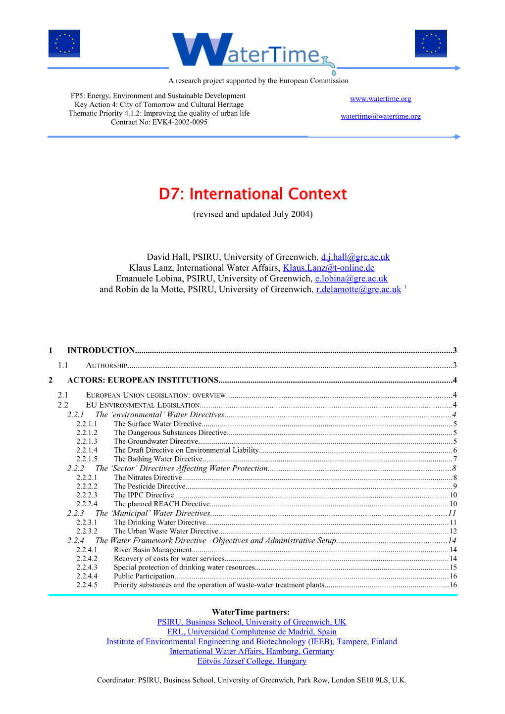 D7: International Context