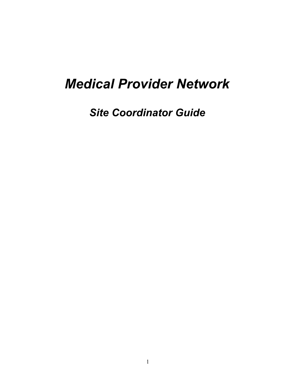 Medical Provider Network