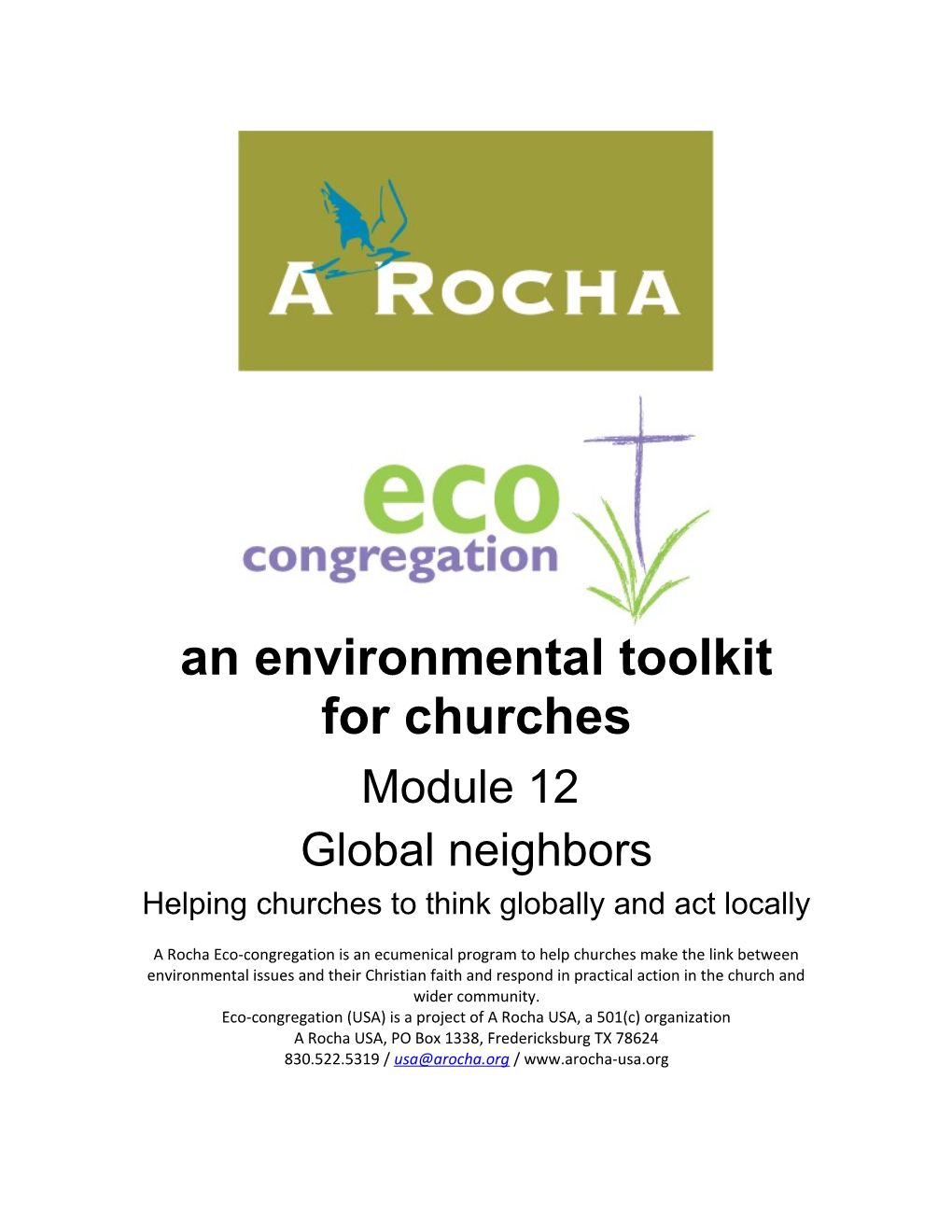 A Rocha Eco-Congregation (USA) Module 12