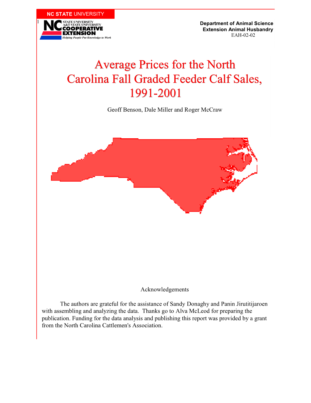 Feeder Cattle Production Is an Important Beef Enterprise in North Carolina