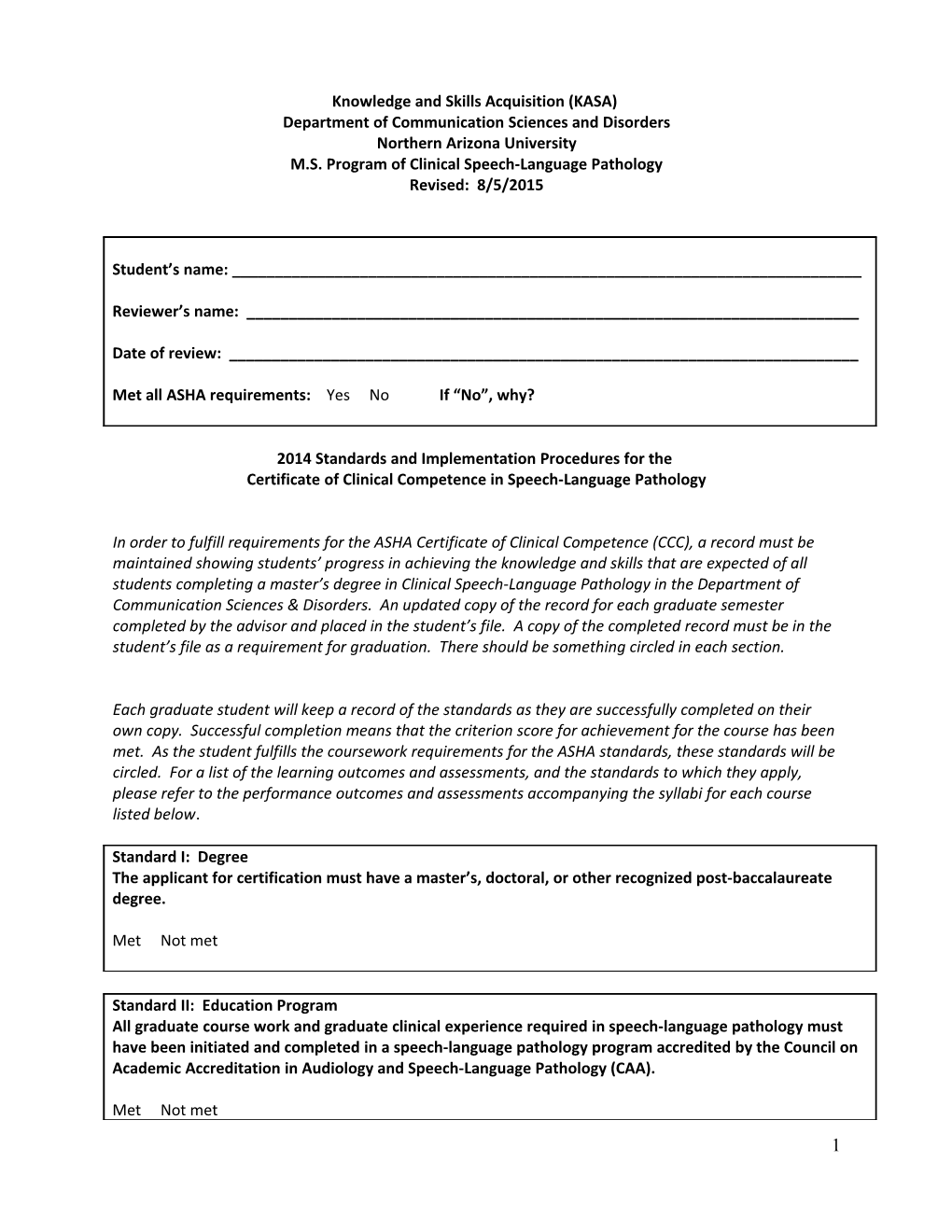 Assessment of Knowledge and Skills Summary