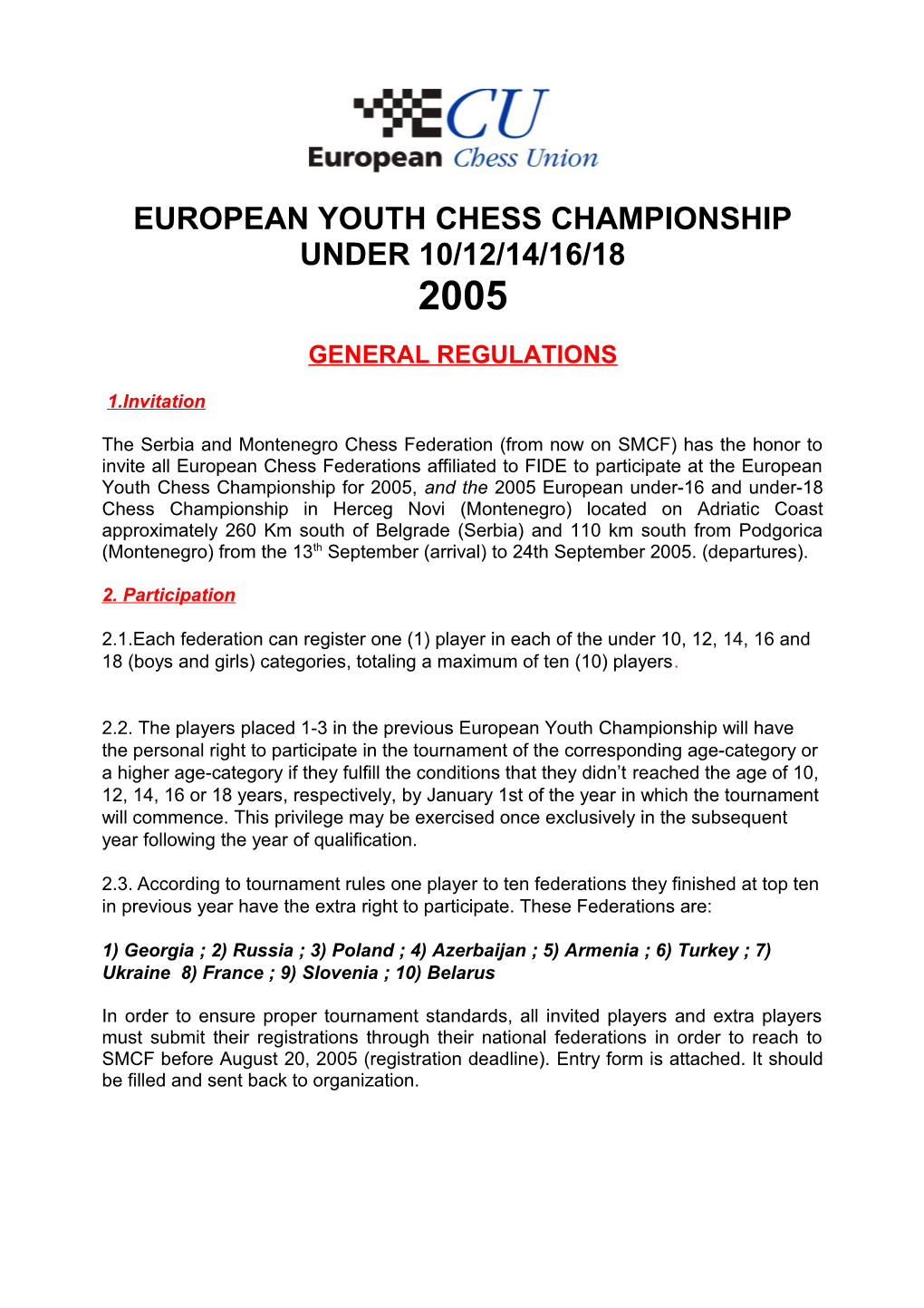 2005 European Youth Chess Championship