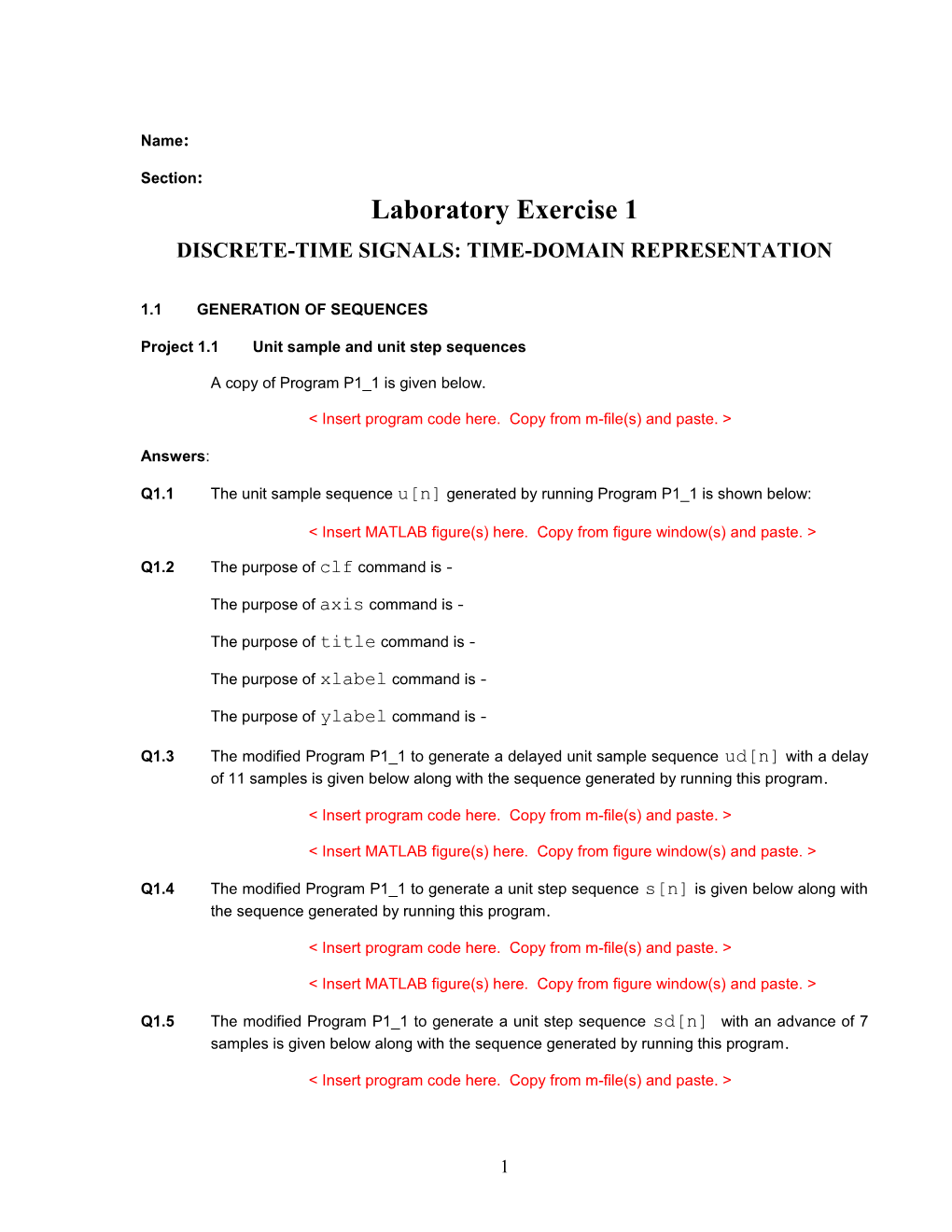 Discrete-Time Signals: Time-Domain Representation