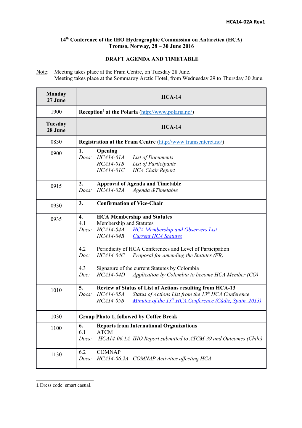 14Th Conference of the IHO Hydrographic Commission on Antarctica (HCA)