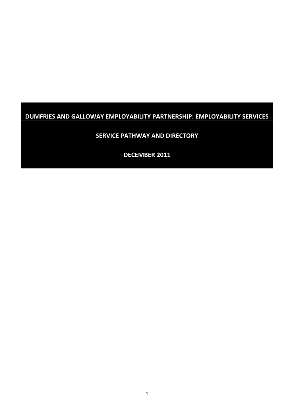 Dumfries and Galloway Employability Partnership: Employability Services