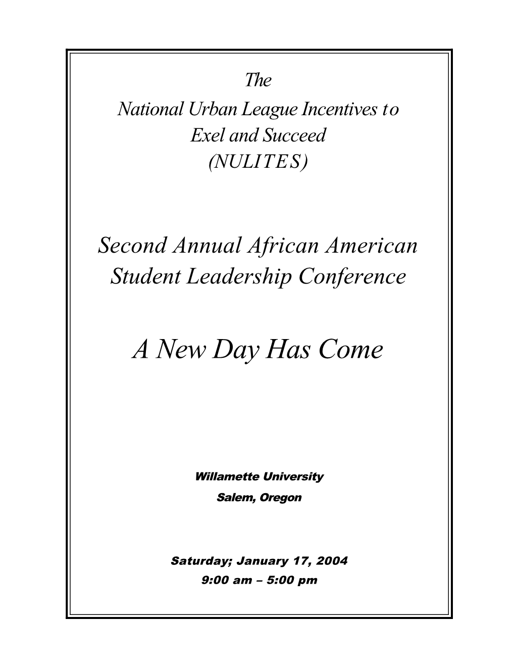 National Urban League Incentives To