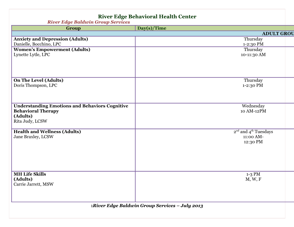 River Edge Behavioral Health Center