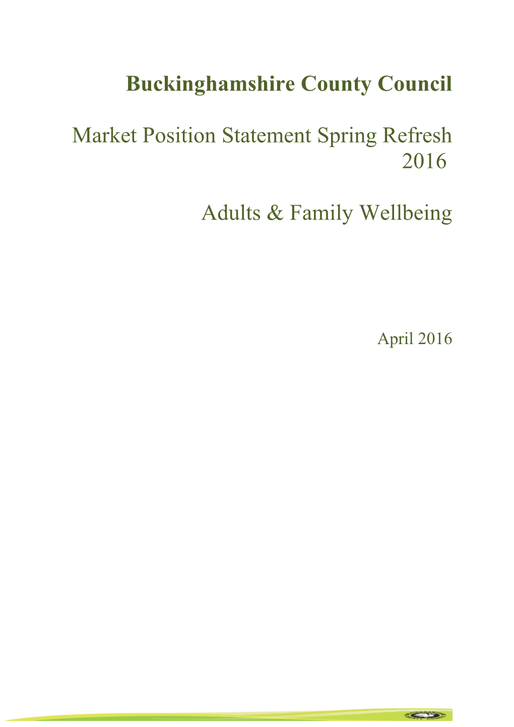 Market Position Statement