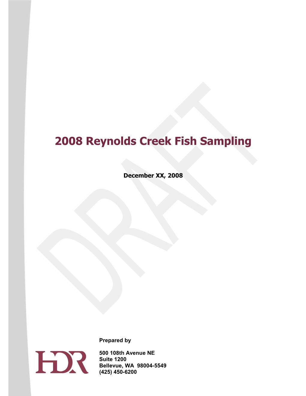 2008 Reynolds Creek Fish Sampling