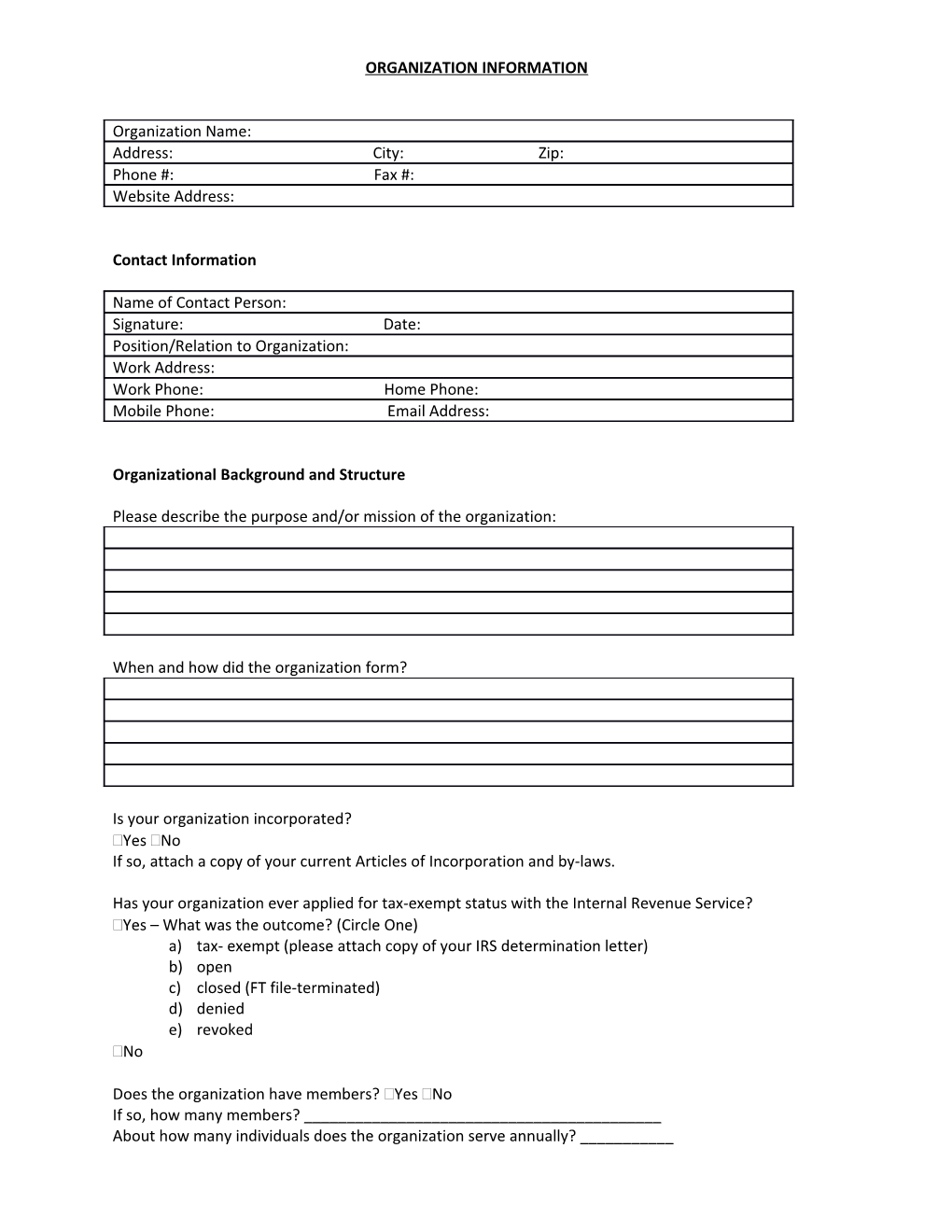 Request for Legal Assistance Form