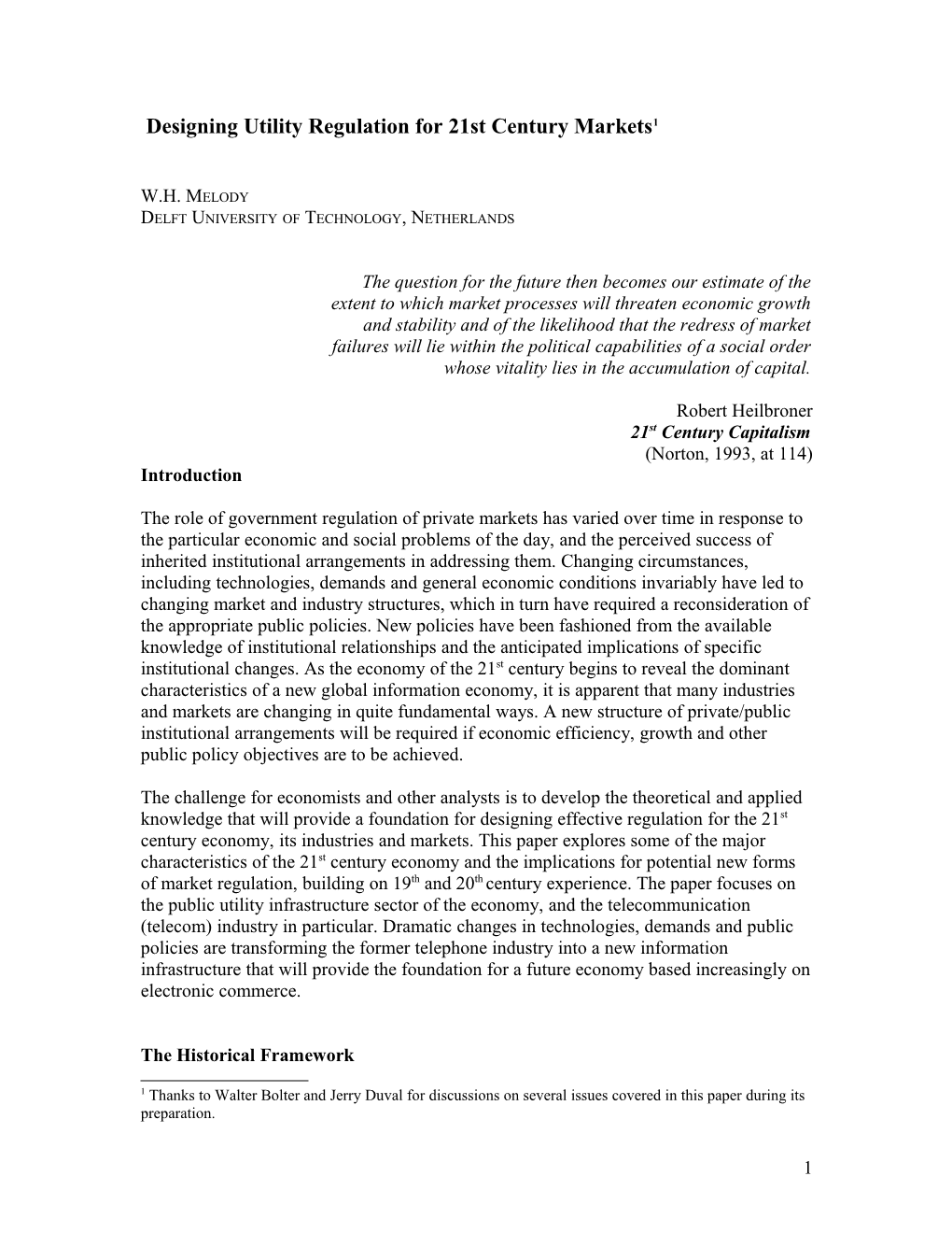 Designing Regulation for 21St Century Markets