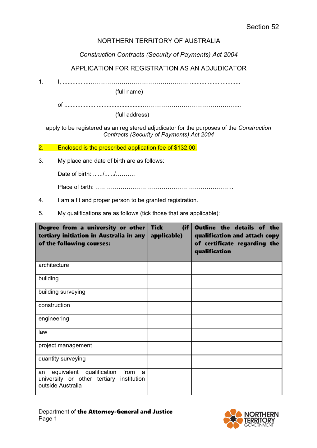 Adjudicator Registration Form