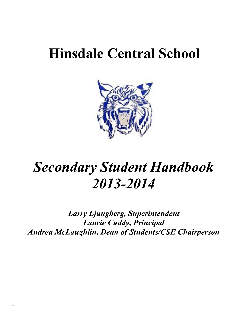 Secondary Student Handbook