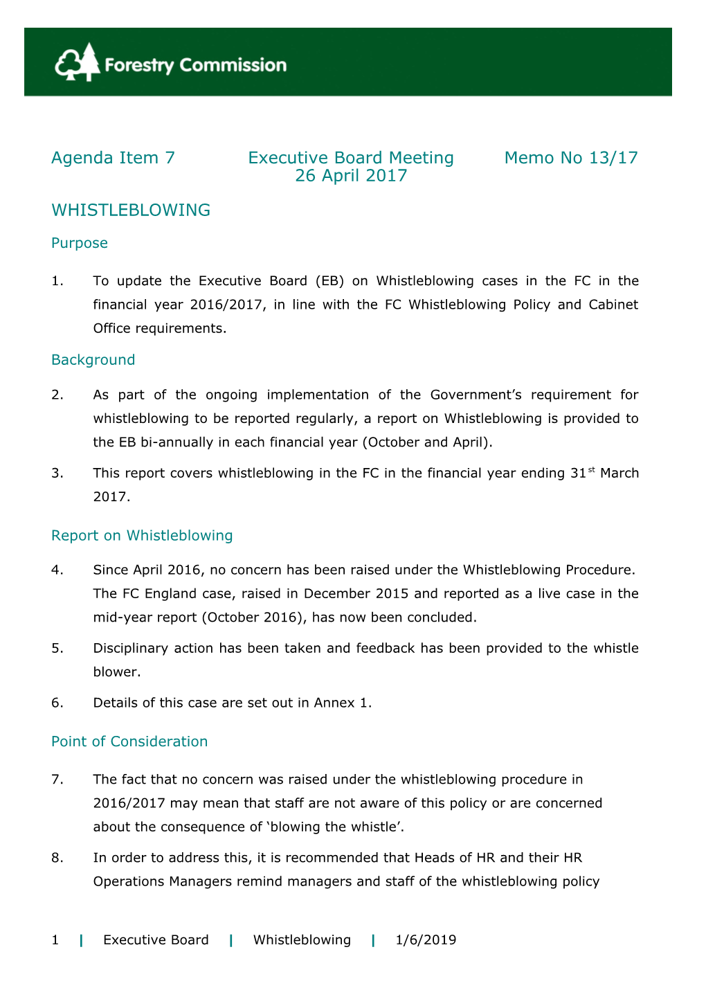 Agenda Item 7Executive Board Meetingmemo No 13/1726 April 2017