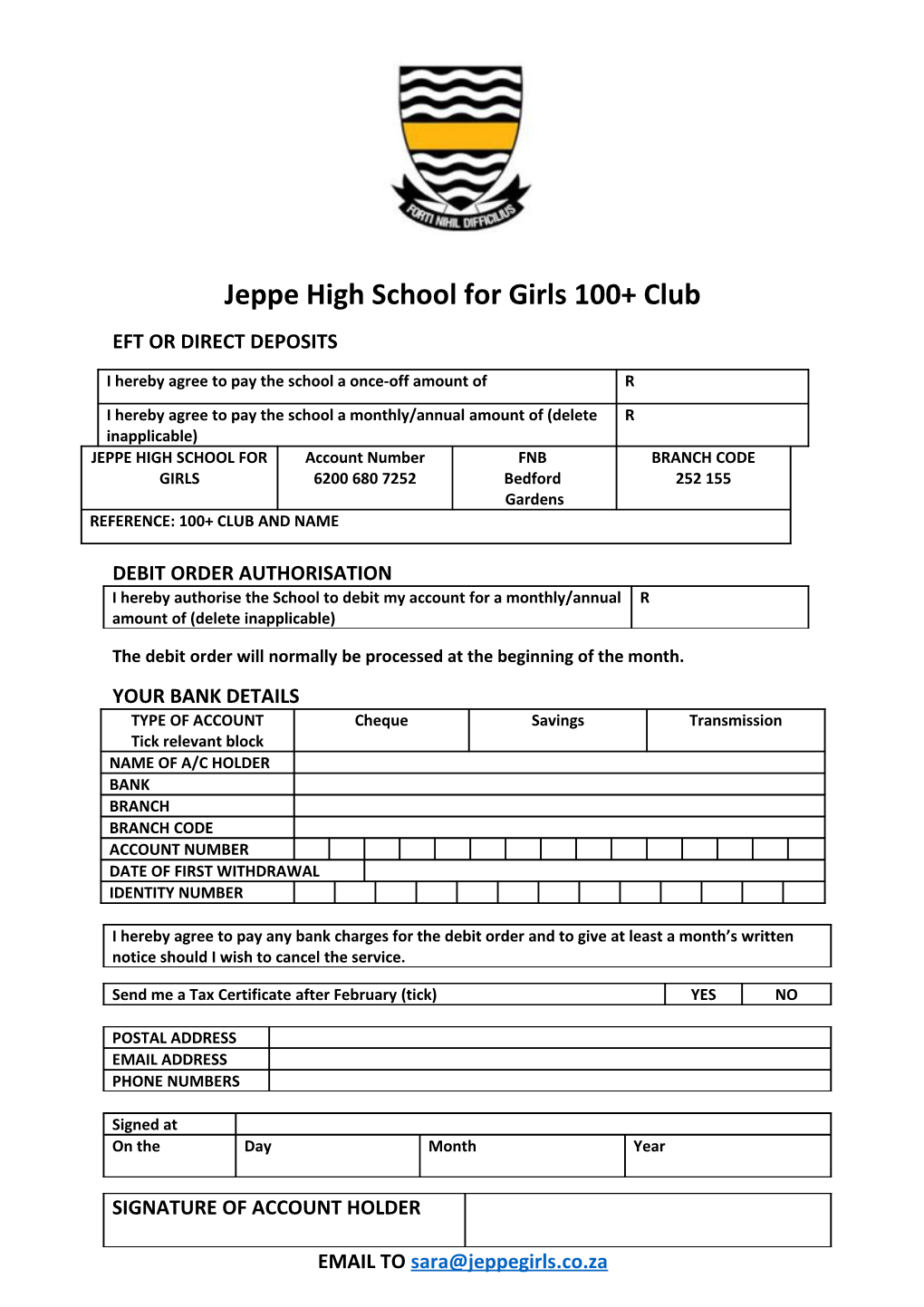 Jeppe High School for Girls 100+ Club