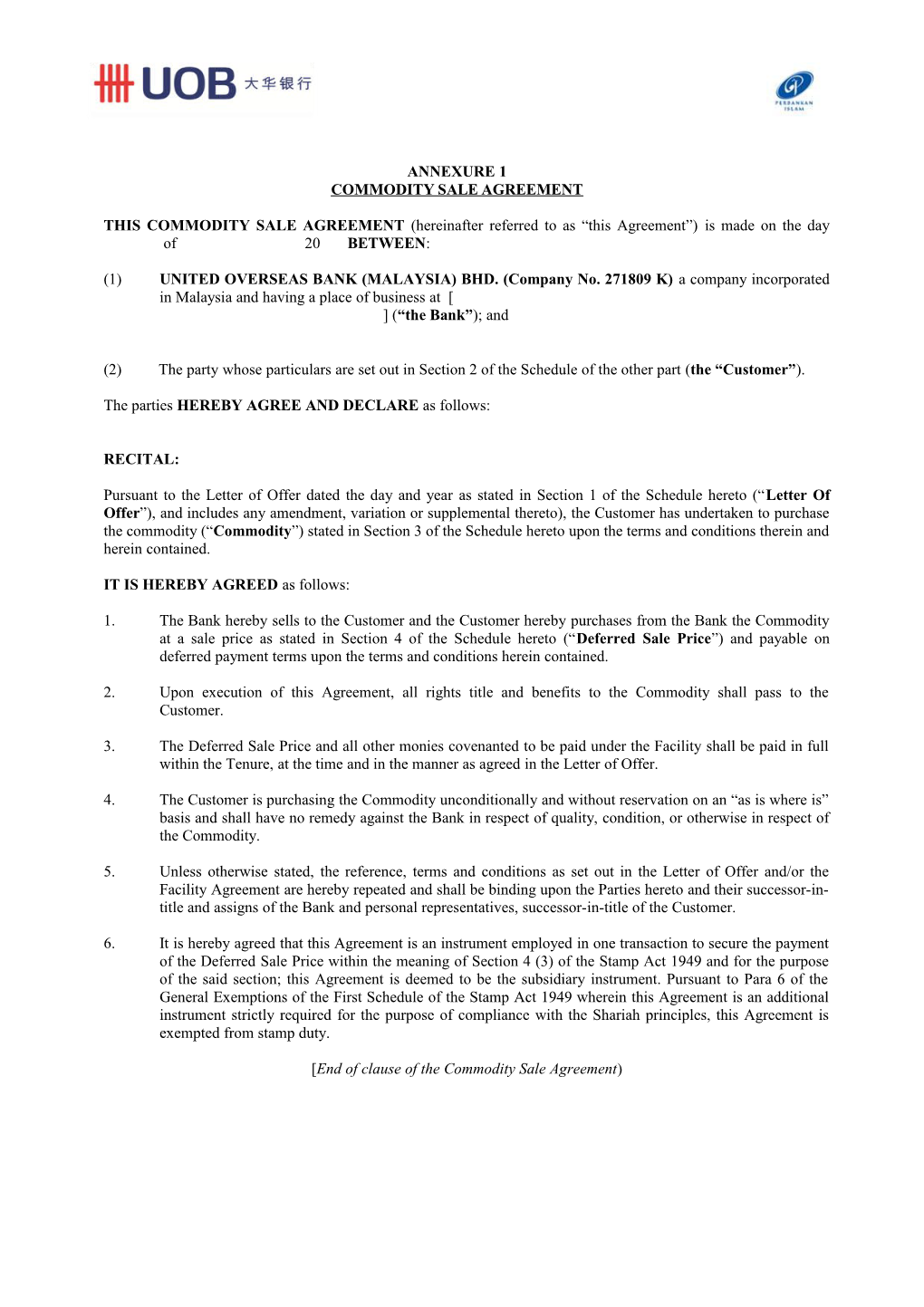 AGMT - Commodity Sale Agreement Annexure 2 to LO (00403529)
