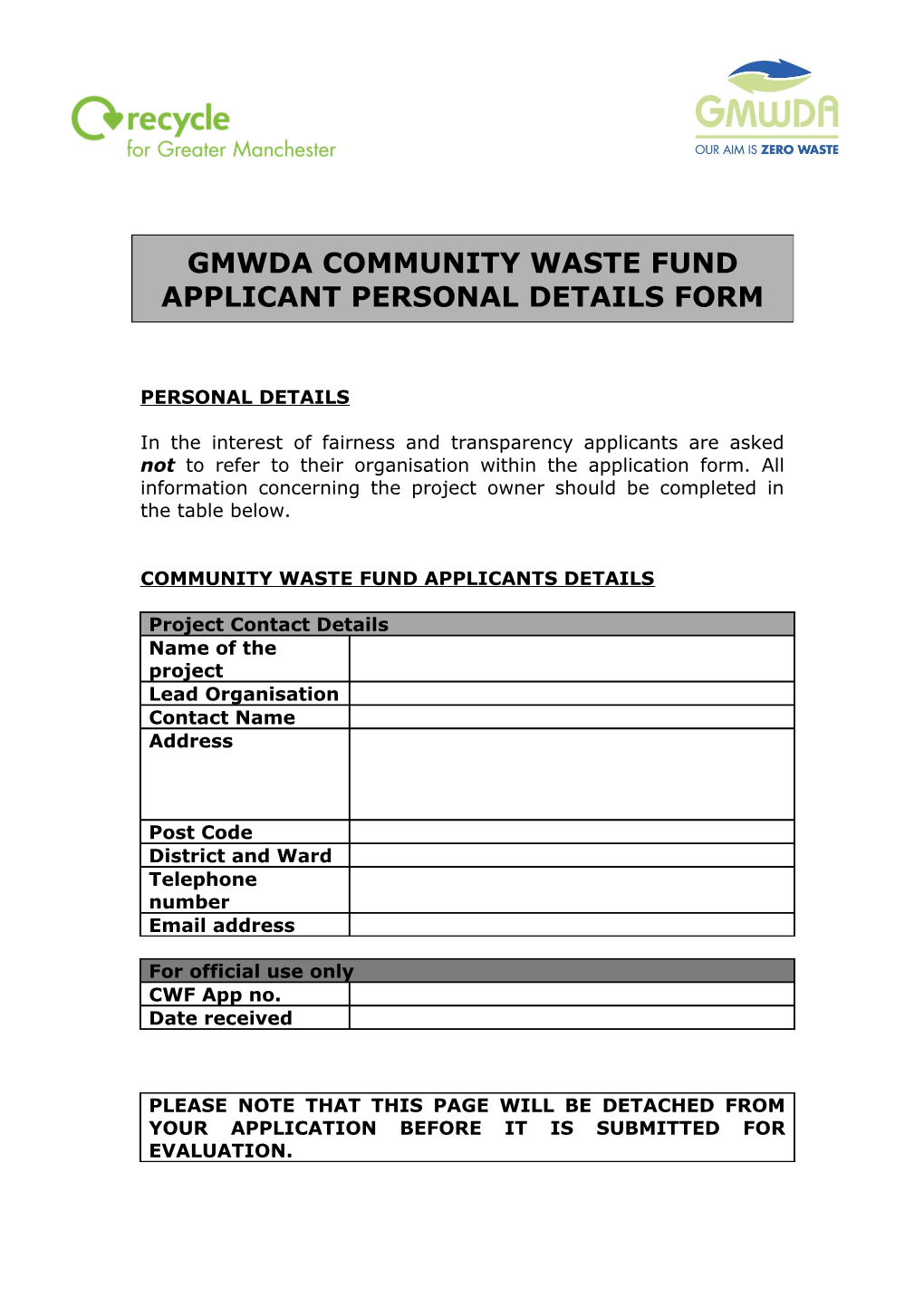 Greater Manchester Community Waste Prevention Fund