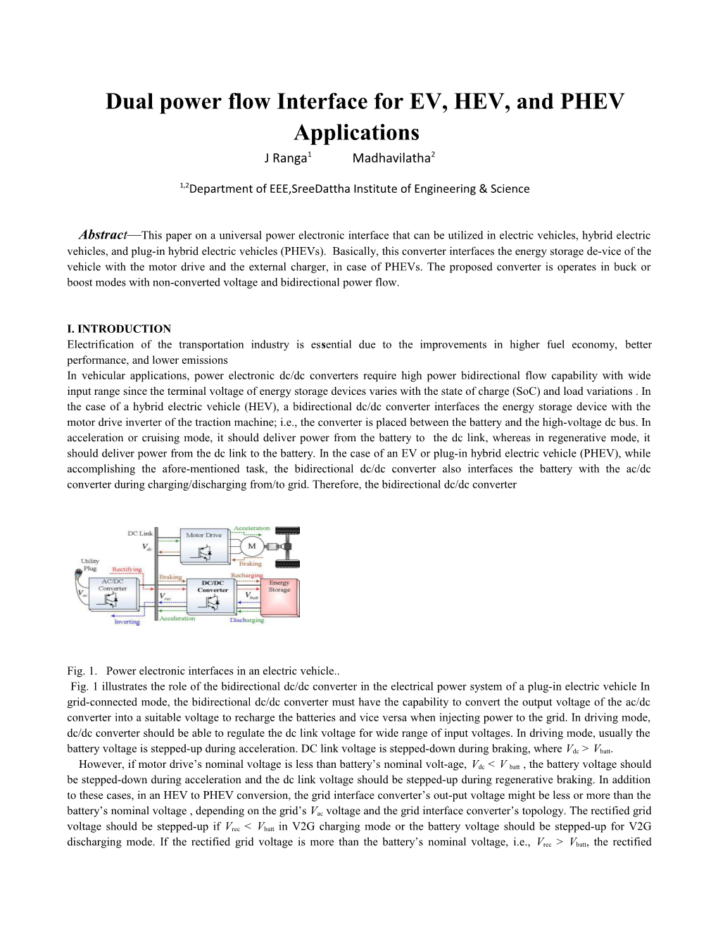 Dual Power Flow Interface for EV, HEV, and PHEV Applications