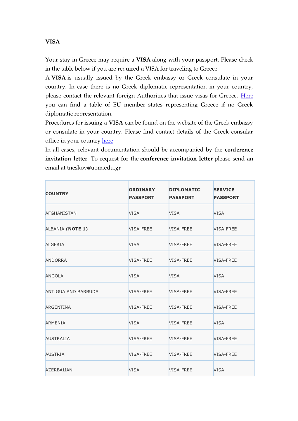 Avisais Usually Issued by the Greek Embassy Or Greek Consulate in Your Country. in Case