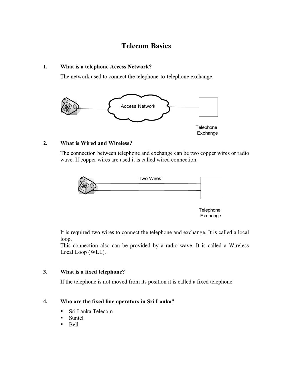 Access Technologies of Telephone Network