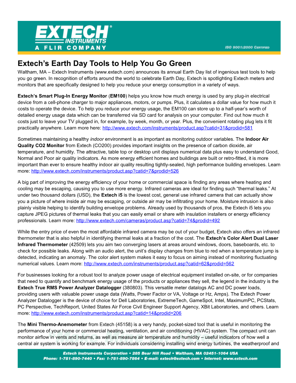 Extech S Earth Day Tools to Help You Go Green