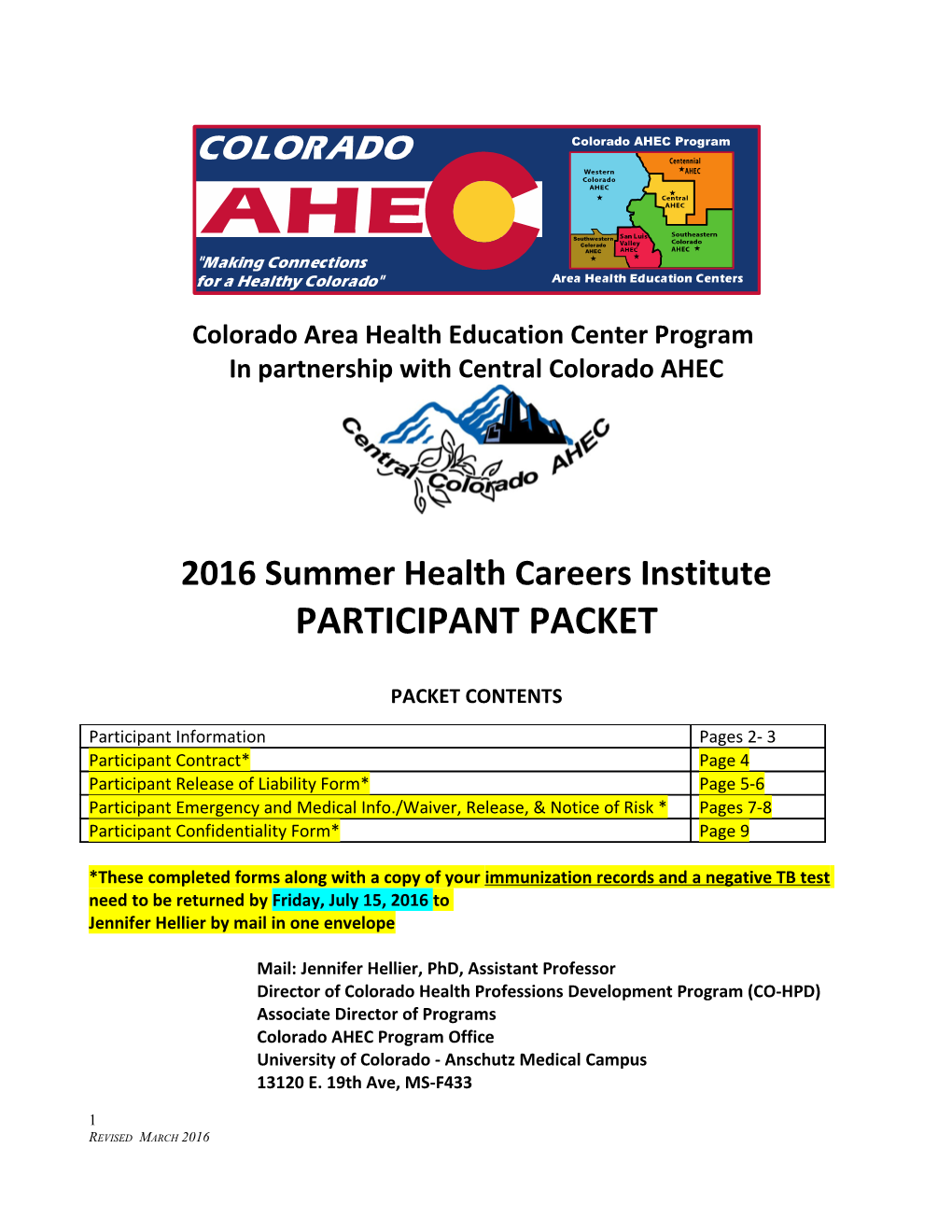 1997 Colorado Area Health Education Centers