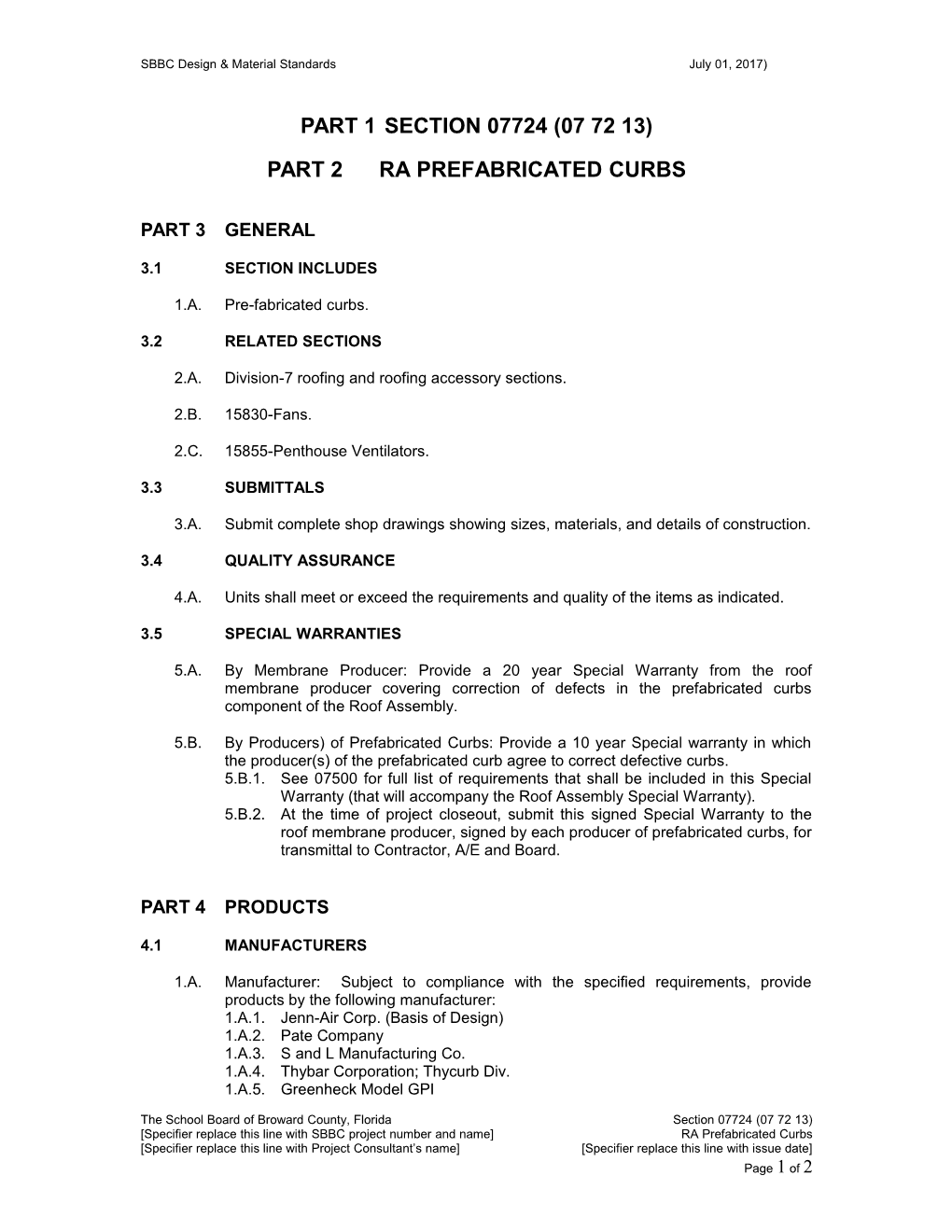 SBBC Design & Material Standards July 01, 2017)