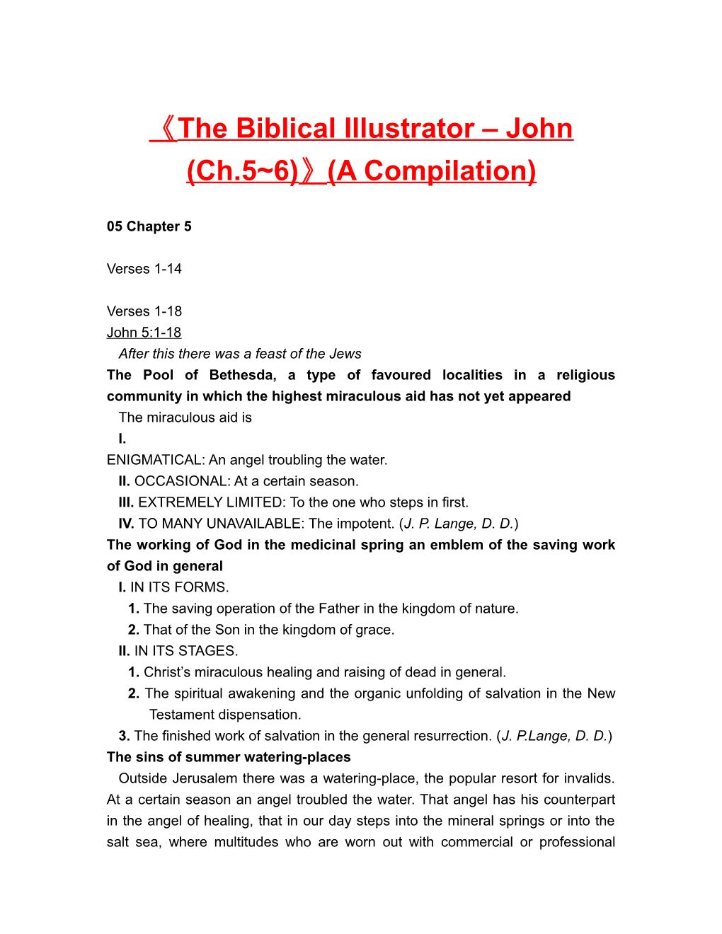 The Biblical Illustrator John (Ch.5 6) (A Compilation)