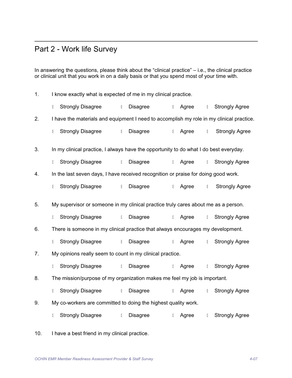 Office Staff Survey