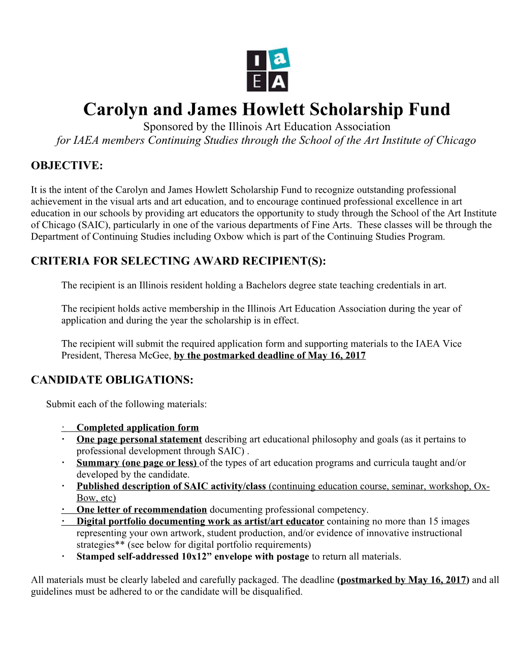 Carolyn and James Howlett Scholarship Fund